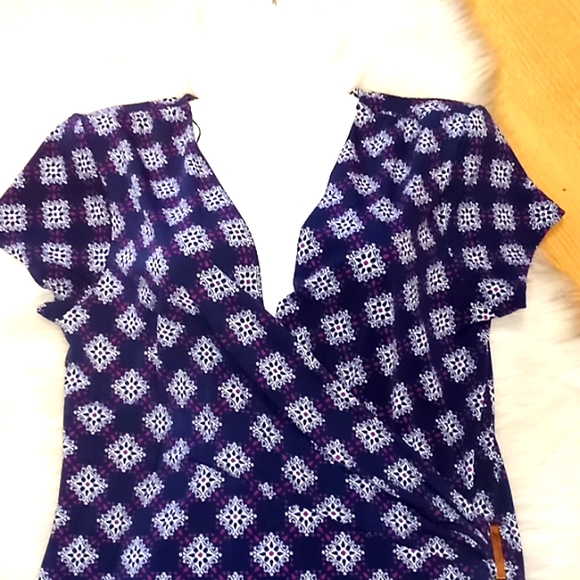 Charter Club Printed Surplice Wrap Top - Picture 11 of 12